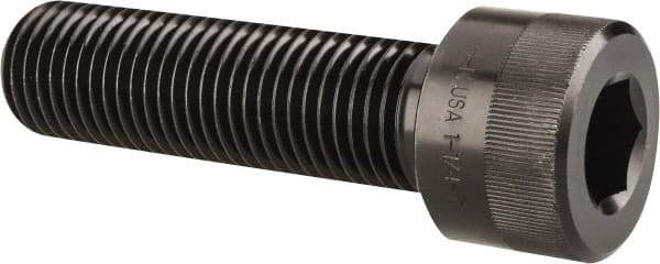 Holo-Krome - 1-1/4 - 7 UNC Hex Socket Drive, Socket Cap Screw - Alloy Steel, Black Oxide Finish, Partially Threaded, 4-1/2" Length Under Head - Eagle Tool & Supply
