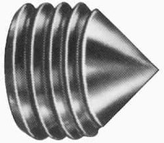 Value Collection - 1/4-20 UNC, 1/2" OAL, Cone Point Set Screw - Grade 8 Alloy Steel, 1/8" Key - Eagle Tool & Supply