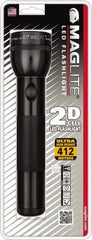 Mag-Lite - White LED Bulb, 168 Lumens, Industrial/Tactical Flashlight - Black Aluminum Body, 2 D Batteries Not Included - Eagle Tool & Supply