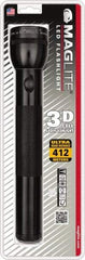 Mag-Lite - White LED Bulb, 168 Lumens, Industrial/Tactical Flashlight - Black Aluminum Body, 3 D Batteries Not Included - Eagle Tool & Supply