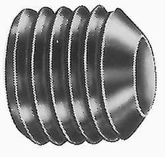 Value Collection - 1/4-20 UNC, 1" OAL, Flat Point Set Screw - Grade Austenitic A2 Stainless Steel, 1/8" Key - Eagle Tool & Supply