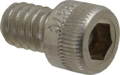 Holo-Krome - 1/4-20 UNC Hex Socket Drive, Socket Cap Screw - Grade 18-8 Stainless Steel, Uncoated, Fully Threaded, 3/8" Length Under Head - Eagle Tool & Supply
