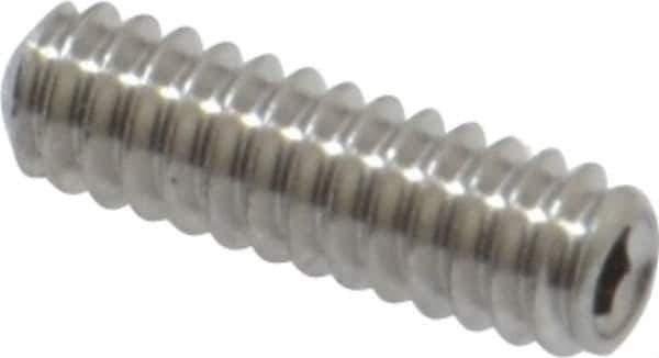 Value Collection - #4-40 UNC, 3/8" OAL, Cup Point Set Screw - Grade 18-8 Stainless Steel, 0.05" Key - Eagle Tool & Supply