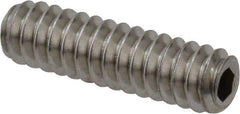 Value Collection - #6-32 UNC, 1/2" OAL, Cup Point Set Screw - Grade 18-8 Stainless Steel, 1/16" Key - Eagle Tool & Supply