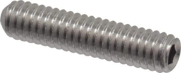 Value Collection - #8-32 UNC, 3/4" OAL, Cup Point Set Screw - Grade 18-8 Stainless Steel, 5/64" Key - Eagle Tool & Supply