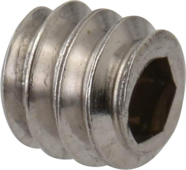 Value Collection - #10-24 UNC, 3/16" OAL, Cup Point Set Screw - Grade 18-8 Stainless Steel, 3/32" Key - Eagle Tool & Supply