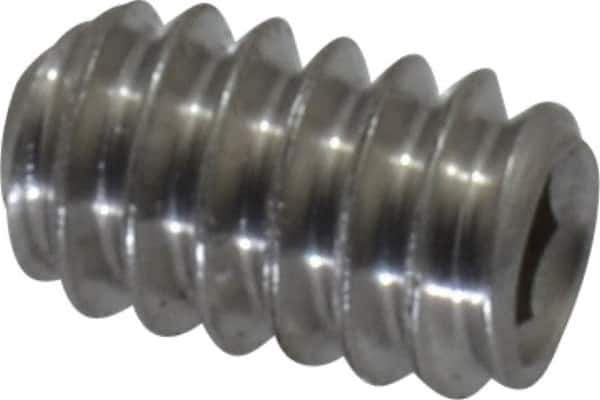 Value Collection - #10-24 UNC, 5/16" OAL, Cup Point Set Screw - Grade 18-8 Stainless Steel, 3/32" Key - Eagle Tool & Supply