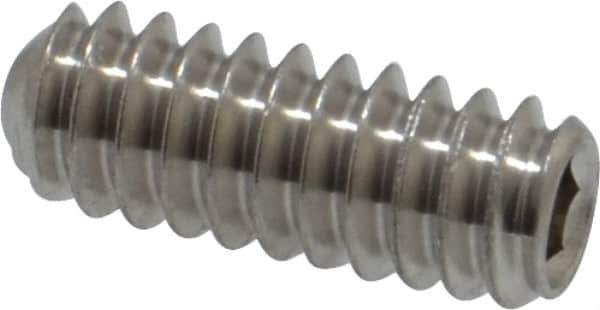 Value Collection - #10-24 UNC, 1/2" OAL, Cup Point Set Screw - Grade 18-8 Stainless Steel, 3/32" Key - Eagle Tool & Supply