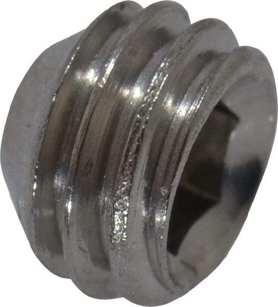 Value Collection - #10-32 UNF, 1/8" OAL, Cup Point Set Screw - Grade 18-8 Stainless Steel, 3/32" Key - Eagle Tool & Supply