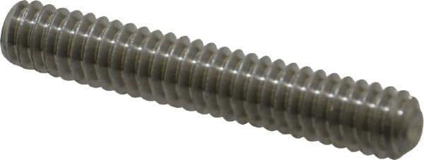 Value Collection - 1/4-20 UNC, 1-1/2" OAL, Cup Point Set Screw - Grade 18-8 Stainless Steel, 1/8" Key - Eagle Tool & Supply
