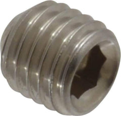 Value Collection - 1/4-28 UNF, 1/4" OAL, Cup Point Set Screw - Grade 18-8 Stainless Steel, 1/8" Key - Eagle Tool & Supply