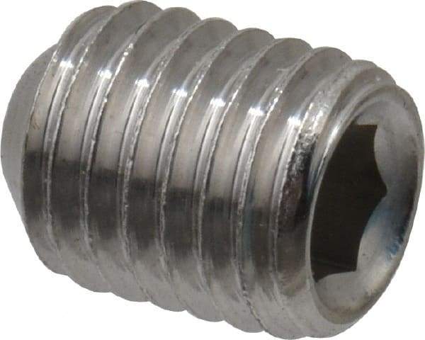 Value Collection - 1/4-28 UNF, 5/16" OAL, Cup Point Set Screw - Grade 18-8 Stainless Steel, 1/8" Key - Eagle Tool & Supply