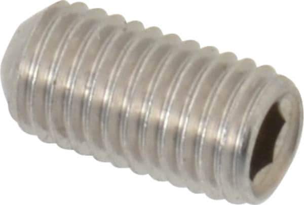 Value Collection - 1/4-28 UNF, 1/2" OAL, Cup Point Set Screw - Grade 18-8 Stainless Steel, 1/8" Key - Eagle Tool & Supply