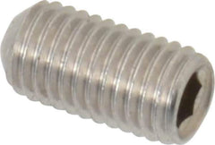 Value Collection - 1/4-28 UNF, 1/2" OAL, Cup Point Set Screw - Grade 18-8 Stainless Steel, 1/8" Key - Eagle Tool & Supply