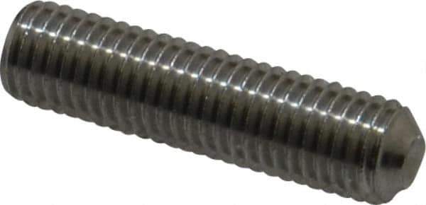 Value Collection - 1/4-28 UNF, 1" OAL, Cup Point Set Screw - Grade 18-8 Stainless Steel, 1/8" Key - Eagle Tool & Supply