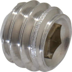 Value Collection - 5/16-18 UNC, 1/4" OAL, Cup Point Set Screw - Grade 18-8 Stainless Steel, 3/32" Key - Eagle Tool & Supply