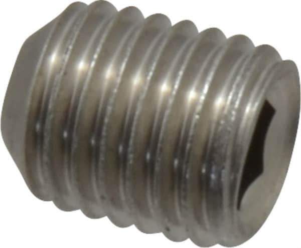 Value Collection - 5/16-24 UNF, 3/8" OAL, Cup Point Set Screw - Grade 18-8 Stainless Steel, 5/32" Key - Eagle Tool & Supply