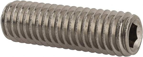Value Collection - 3/8-16 UNC, 1-1/4" OAL, Cup Point Set Screw - Grade 18-8 Stainless Steel, 3/16" Key - Eagle Tool & Supply