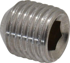 Value Collection - 3/8-24 UNF, 3/8" OAL, Cup Point Set Screw - Grade 18-8 Stainless Steel, 3/16" Key - Eagle Tool & Supply