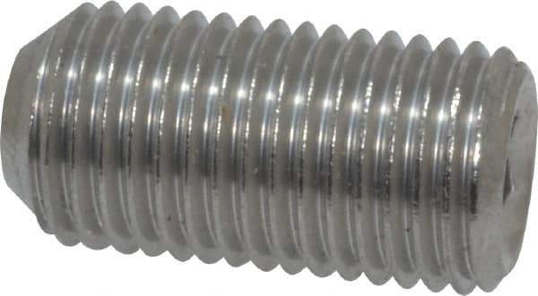 Value Collection - 3/8-24 UNF, 3/4" OAL, Cup Point Set Screw - Grade 18-8 Stainless Steel, 3/16" Key - Eagle Tool & Supply