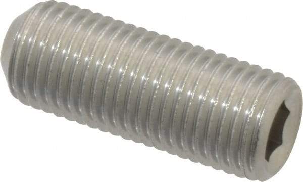 Value Collection - 3/8-24 UNF, 1" OAL, Cup Point Set Screw - Grade 18-8 Stainless Steel, 3/16" Key - Eagle Tool & Supply