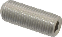Value Collection - 3/8-24 UNF, 1" OAL, Cup Point Set Screw - Grade 18-8 Stainless Steel, 3/16" Key - Eagle Tool & Supply