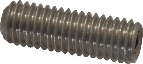 Value Collection - 1/2-13 UNC, 1-1/2" OAL, Cup Point Set Screw - Grade 18-8 Stainless Steel, 1/4" Key - Eagle Tool & Supply