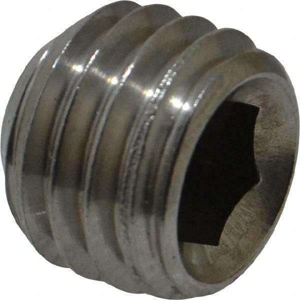 Value Collection - 5/8-11 UNC, 1/2" OAL, Cup Point Set Screw - Grade 18-8 Stainless Steel, 5/16" Key - Eagle Tool & Supply