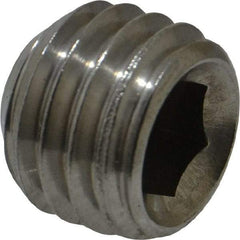 Value Collection - 5/8-11 UNC, 1/2" OAL, Cup Point Set Screw - Grade 18-8 Stainless Steel, 5/16" Key - Eagle Tool & Supply
