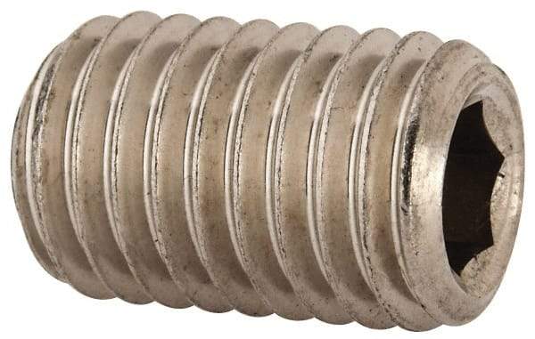 Value Collection - 5/8-11 UNC, 1" OAL, Cup Point Set Screw - Grade 18-8 Stainless Steel, 5/16" Key - Eagle Tool & Supply
