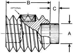 Made in USA - #10-24 UNC, 3/16" Length of Thread, Soft Tip Point Set Screw - Grade 8 Alloy Steel - Eagle Tool & Supply