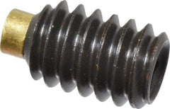 Made in USA - 1/4-20 UNC, 3/8" Length of Thread, Soft Tip Point Set Screw - Grade 8 Alloy Steel - Eagle Tool & Supply