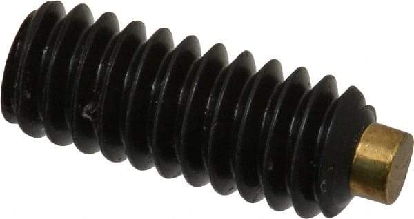 Made in USA - 1/4-20 UNC, 5/8" Length of Thread, Soft Tip Point Set Screw - Grade 8 Alloy Steel - Eagle Tool & Supply