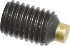 Made in USA - 1/4-28 UNF, 3/8" Length of Thread, Soft Tip Point Set Screw - Grade 8 Alloy Steel - Eagle Tool & Supply