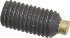 Made in USA - 1/4-28 UNF, 1/2" Length of Thread, Soft Tip Point Set Screw - Grade 8 Alloy Steel - Eagle Tool & Supply