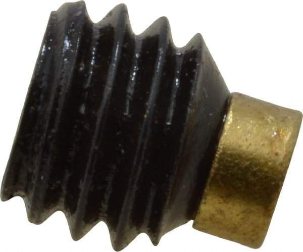 Made in USA - 5/16-18 UNC, 1/4" Length of Thread, Soft Tip Point Set Screw - Grade 8 Alloy Steel - Eagle Tool & Supply