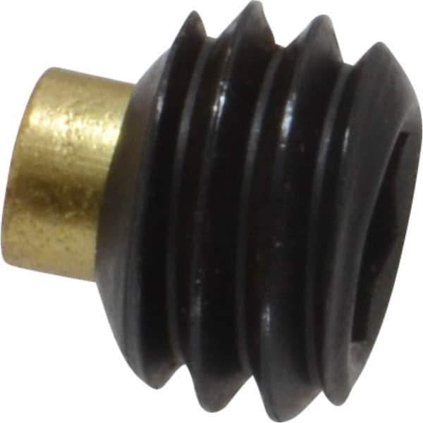 Made in USA - 3/8-16 UNC, 1/4" Length of Thread, Soft Tip Point Set Screw - Grade 8 Alloy Steel - Eagle Tool & Supply