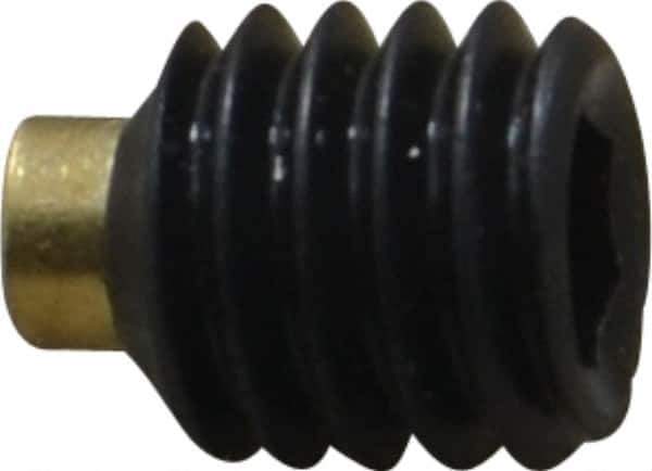 Made in USA - 3/8-16 UNC, 3/8" Length of Thread, Soft Tip Point Set Screw - Grade 8 Alloy Steel - Eagle Tool & Supply