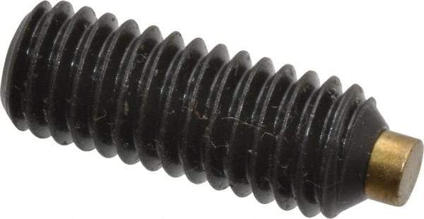 Made in USA - 3/8-16 UNC, 1" Length of Thread, Soft Tip Point Set Screw - Grade 8 Alloy Steel - Eagle Tool & Supply