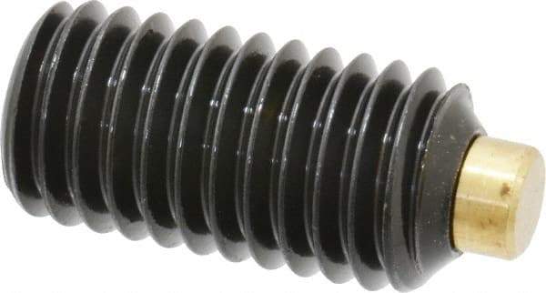 Made in USA - 1/2-13 UNC, 1" Length of Thread, Soft Tip Point Set Screw - Grade 8 Alloy Steel - Eagle Tool & Supply