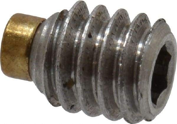 Made in USA - #8-32 UNC, 3/16" Length of Thread, Soft Tip Point Set Screw - Grade 18-8 Stainless Steel - Eagle Tool & Supply