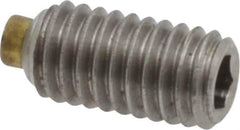 Made in USA - #10-32 UNF, 3/8" Length of Thread, Soft Tip Point Set Screw - Grade 18-8 Stainless Steel - Eagle Tool & Supply