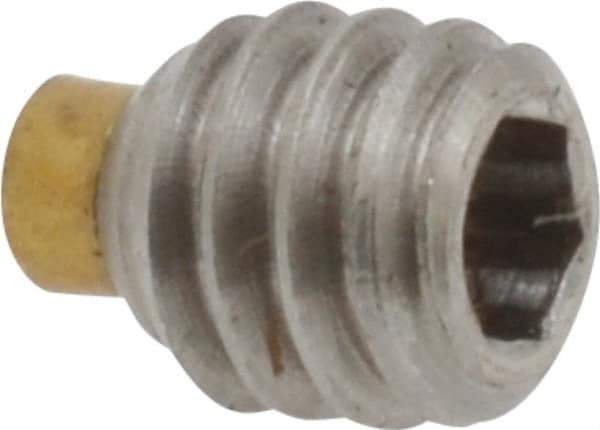 Made in USA - 1/4-20 UNC, 1/4" Length of Thread, Soft Tip Point Set Screw - Grade 18-8 Stainless Steel - Eagle Tool & Supply