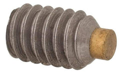 Made in USA - 1/4-20 UNC, 3/8" Length of Thread, Soft Tip Point Set Screw - Grade 18-8 Stainless Steel - Eagle Tool & Supply