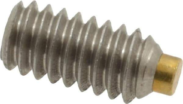 Made in USA - 1/4-20 UNC, 1/2" Length of Thread, Soft Tip Point Set Screw - Grade 18-8 Stainless Steel - Eagle Tool & Supply