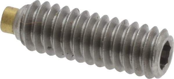 Made in USA - 1/4-20 UNC, 3/4" Length of Thread, Soft Tip Point Set Screw - Grade 18-8 Stainless Steel - Eagle Tool & Supply