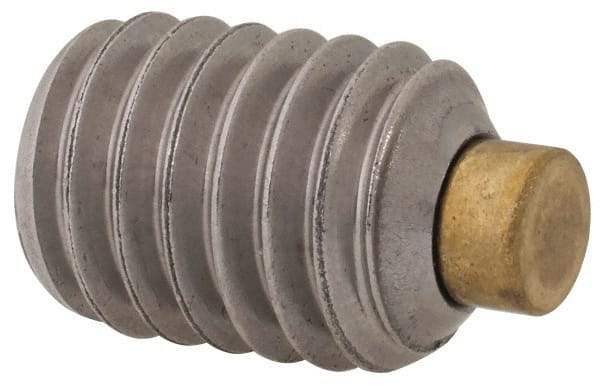 Made in USA - 3/8-16 UNC, 1/2" Length of Thread, Soft Tip Point Set Screw - Grade 18-8 Stainless Steel - Eagle Tool & Supply