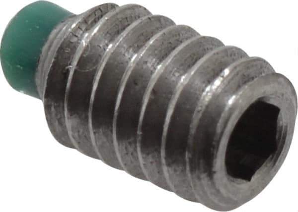 Made in USA - #8-32 UNC, 1/4" Length of Thread, Soft Tip Point Set Screw - Grade 18-8 Stainless Steel - Eagle Tool & Supply