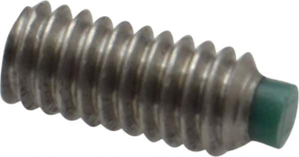 Made in USA - #8-32 UNC, 3/8" Length of Thread, Soft Tip Point Set Screw - Grade 18-8 Stainless Steel - Eagle Tool & Supply