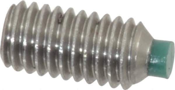 Made in USA - #10-32 UNF, 3/8" Length of Thread, Soft Tip Point Set Screw - Grade 18-8 Stainless Steel - Eagle Tool & Supply